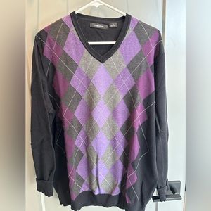 V-neck Argyle Sweater